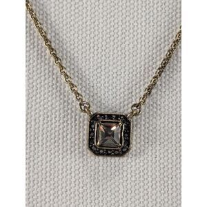 Isabel Square Rhinestone Charm Necklace